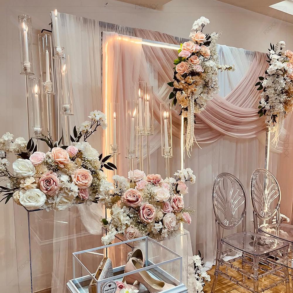 Wedding Backdrop Curtain - Cortinas de fondo de cortinas blancas