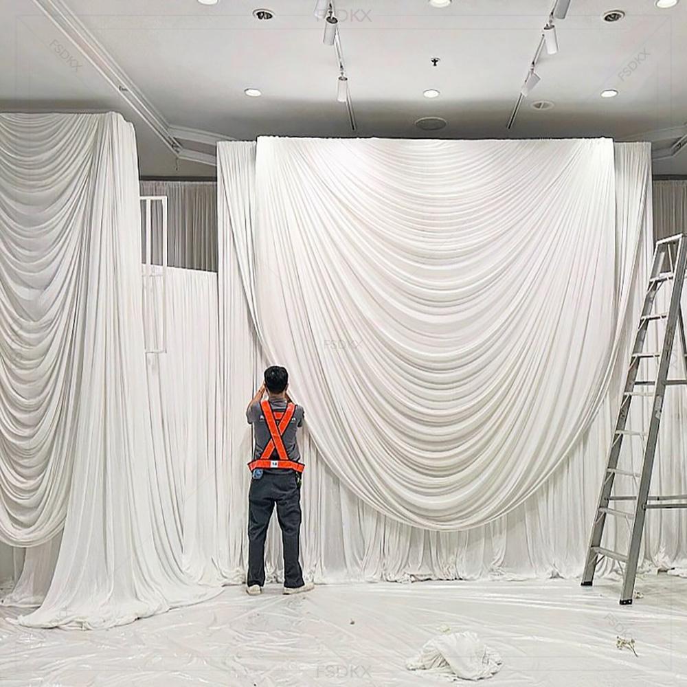 Wedding Backdrop Curtain - FSDKX tela de seda de hielo