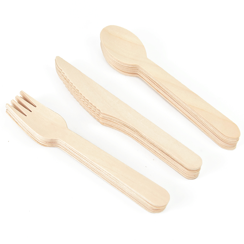 Wedding Supply Rentals - Cuchara de madera desechable, tenedor, cuchillo,