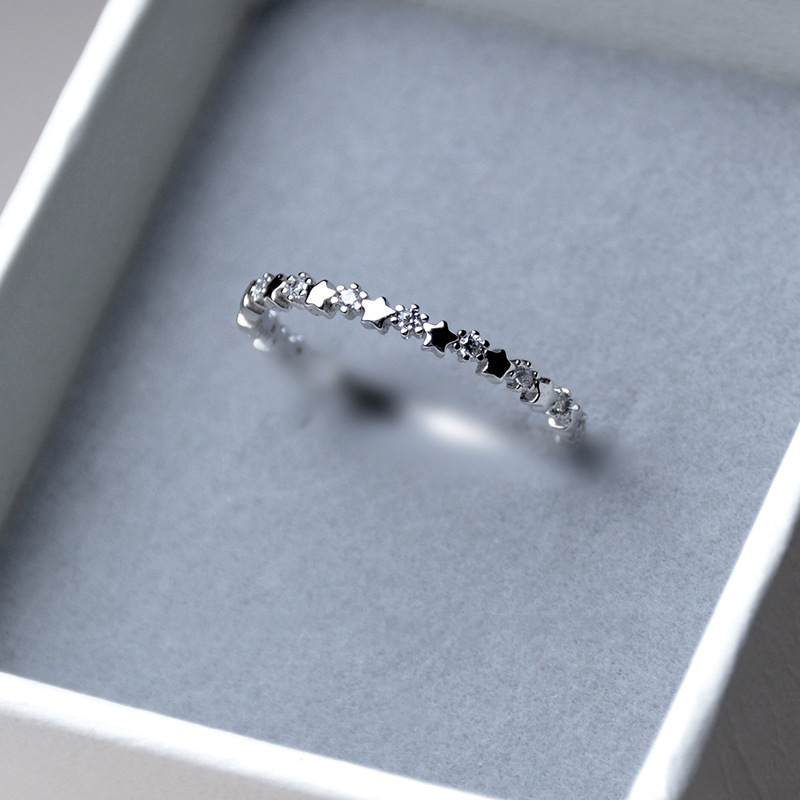 Wedding Superstar - Anillos de estrella de circón blanco