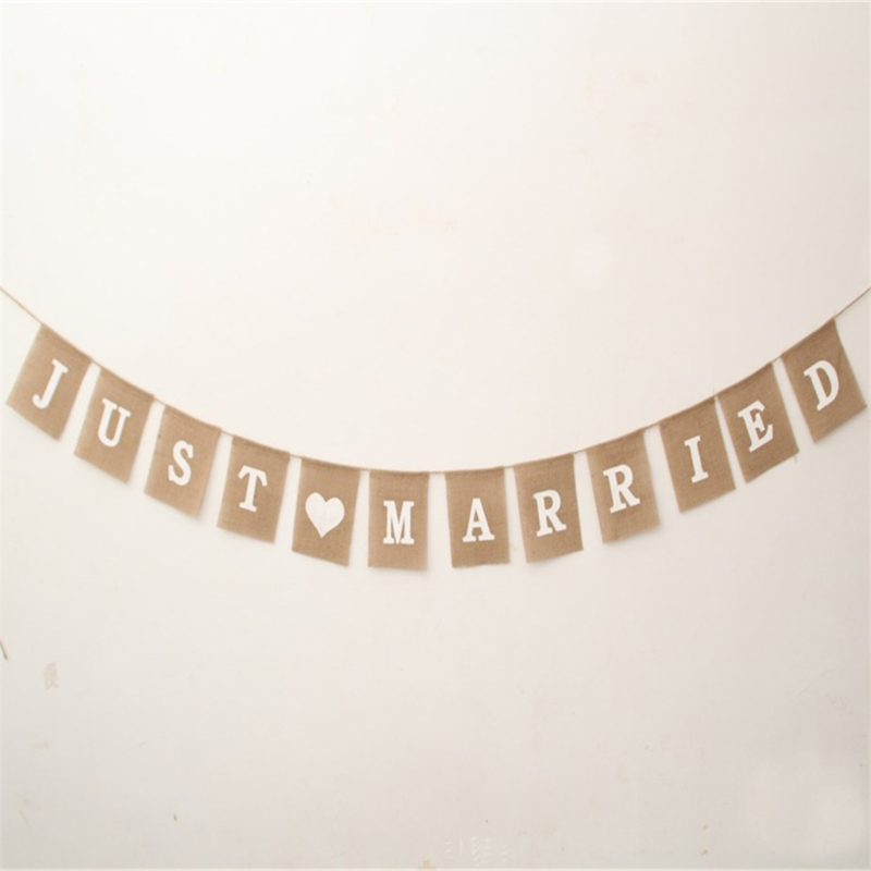 Wedding Supply Rentals - Decoración de Bar, banderines de arpillera