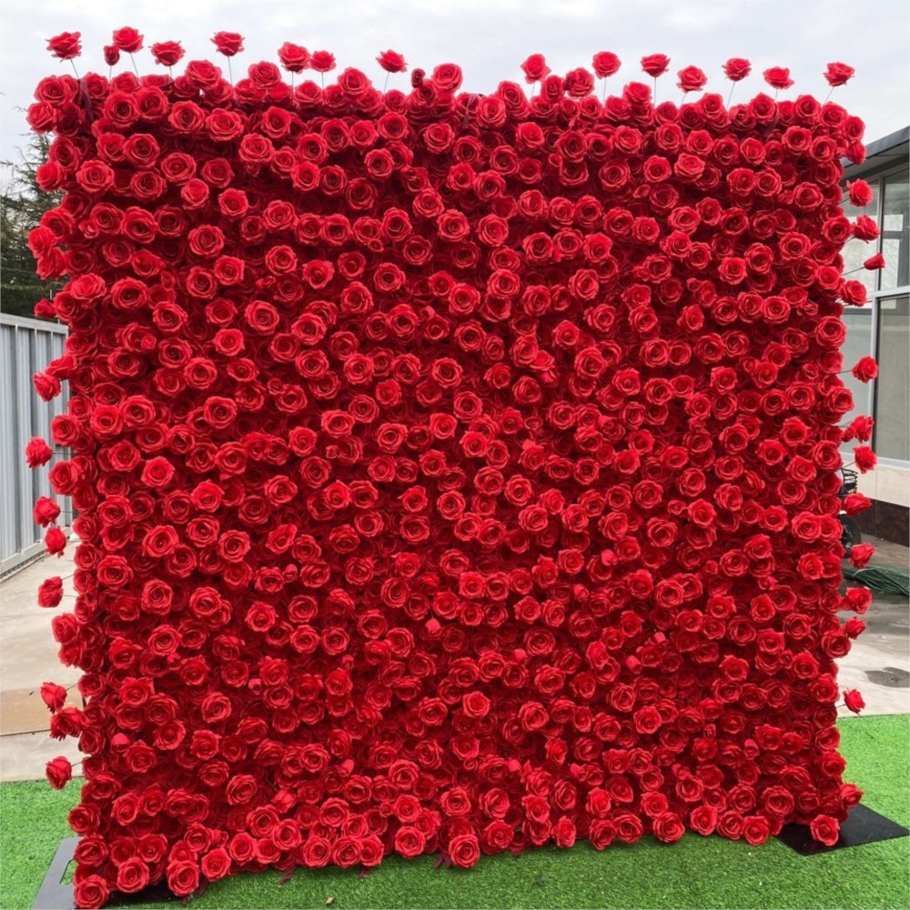 Uflower Rosa Roja 5D tela flor - Wedding Backdrop Curtain reseña y precio