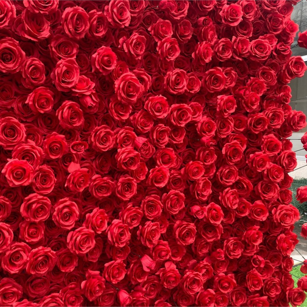 Uflower Rosa Roja 5D tela flor - Wedding Backdrop Curtain reseña y precio