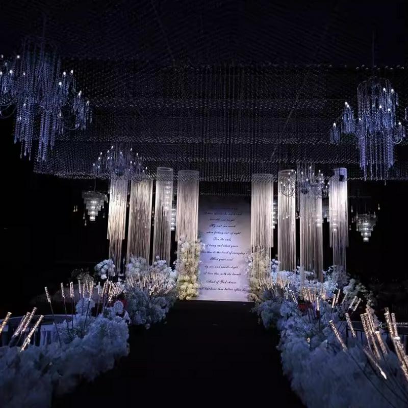Cortina de línea cifrada blanc - Wedding Backdrop Curtain reseña y precio