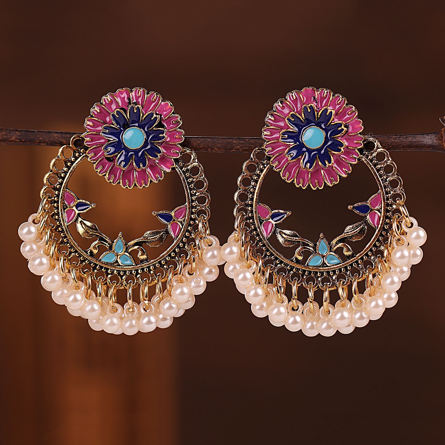 Pendientes Vintage de flores g - Indian Wedding Supply reseña y precio