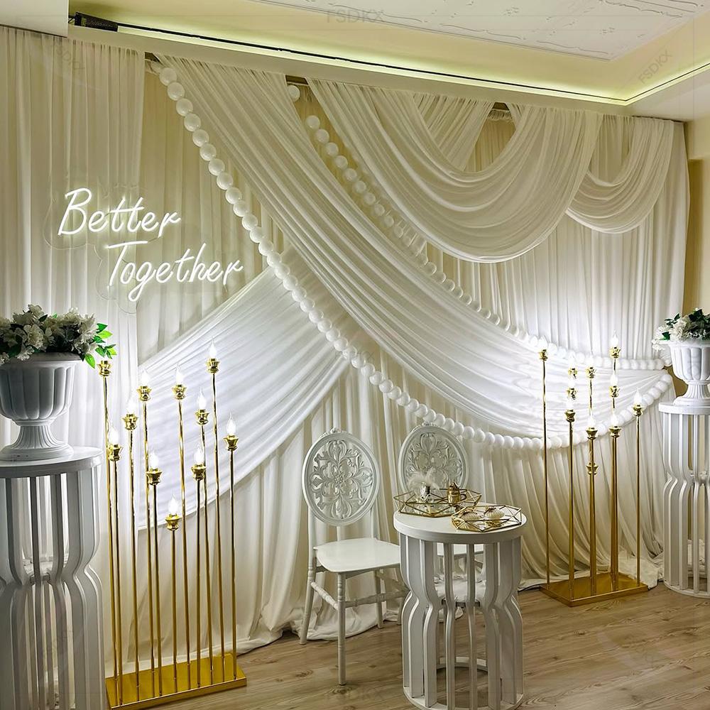 FSDKX tela de seda de hielo bl - Wedding Backdrop Curtain reseña y precio