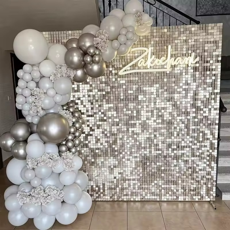1/2/6/10 Uds plateado/dorado/n - Wedding Backdrop Curtain reseña y precio