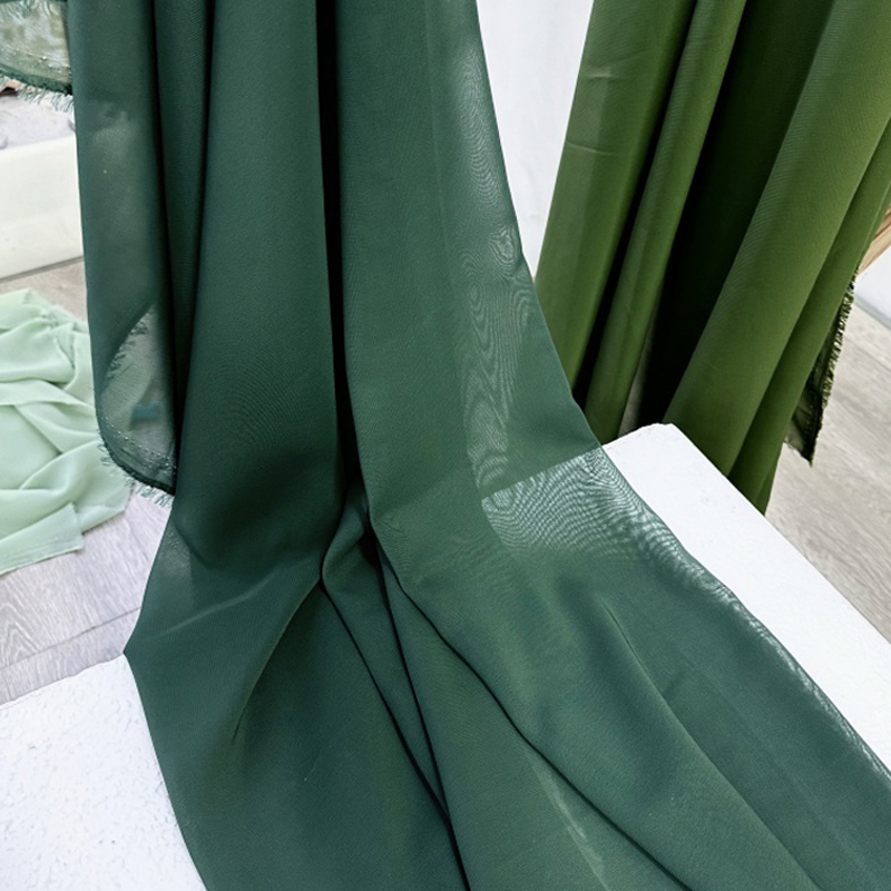 Georgette-tela de gasa verde a - Wedding Backdrop Curtain reseña y precio