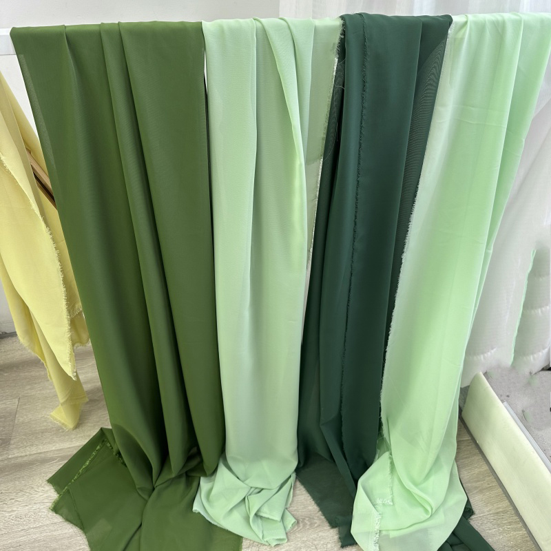 Georgette-tela de gasa verde a - Wedding Backdrop Curtain reseña y precio