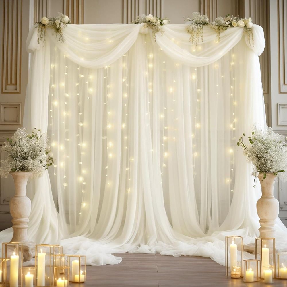 Cortinas Blancas para Fondo de - Wedding Backdrop Curtain reseña y precio