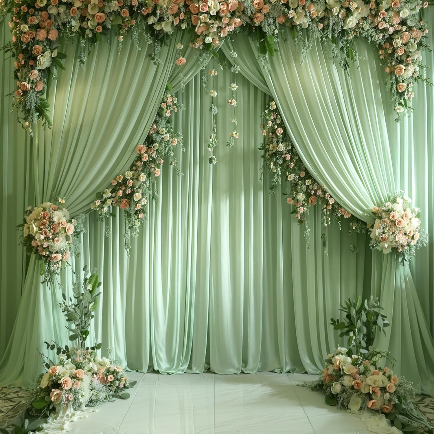 Cortinas de fondo blancas para - Wedding Backdrop Curtain reseña y precio