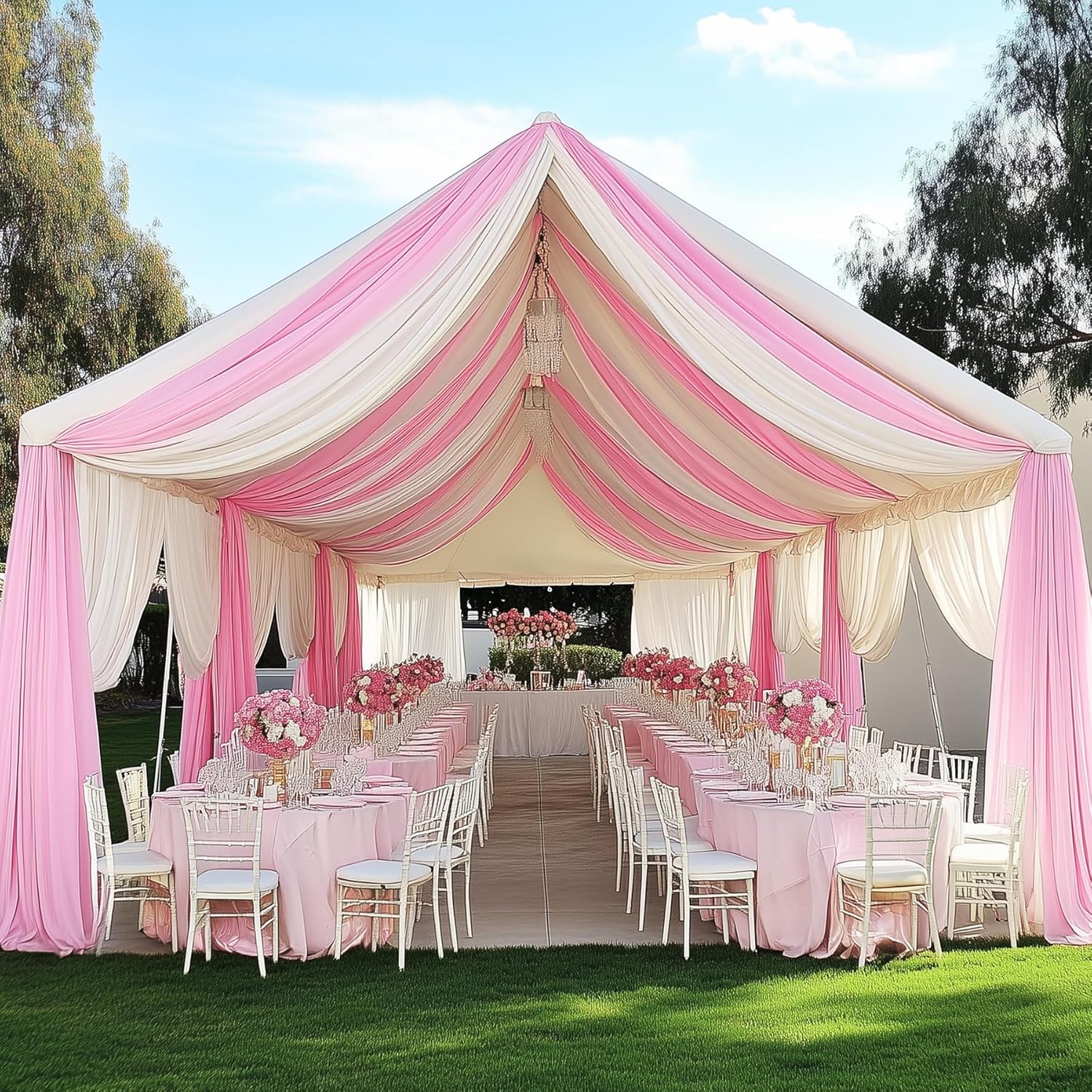 Cortinas de fondo blancas para - Wedding Backdrop Curtain reseña y precio