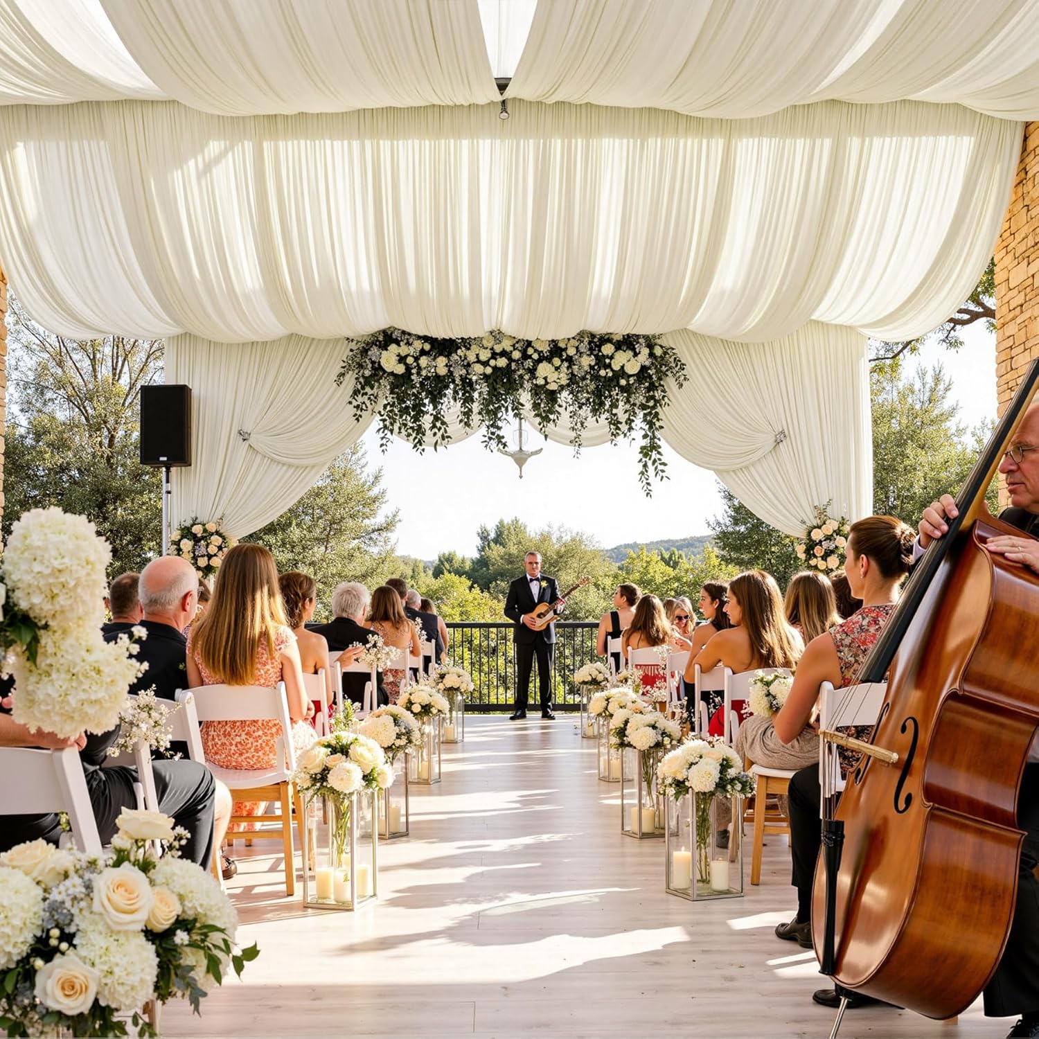 Cortinas de fondo blancas para - Wedding Backdrop Curtain reseña y precio