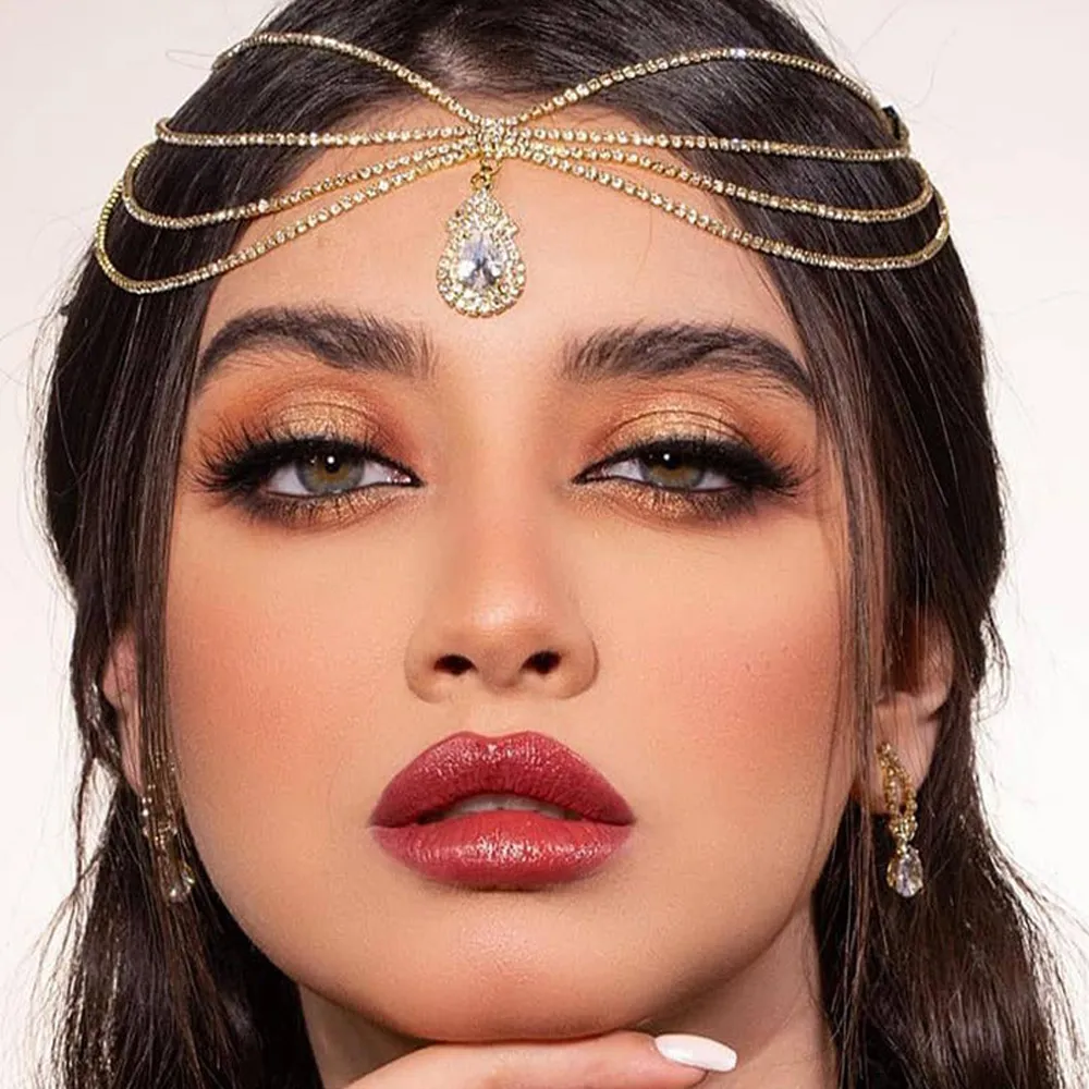 XSBODY-Diademas con cadena par - Indian Wedding Supply reseña y precio