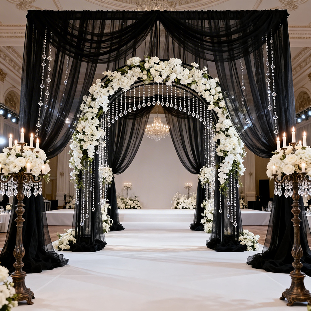 Cortina de Tul Semitransparent - Wedding Backdrop Curtain reseña y precio